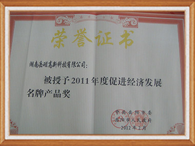 2011年度促進積極發展名牌產品獎